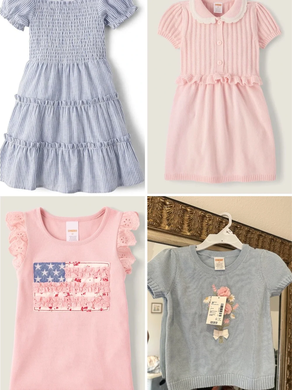 Gymboree Toddler Girl 2T Dresses Tops Summer Lot Blue Pink Girly Classic New